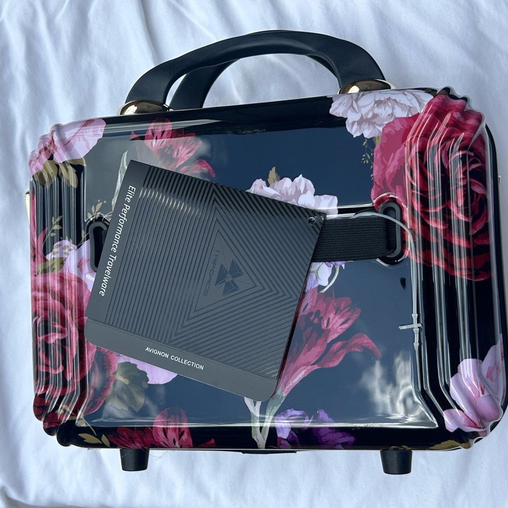 Floral Black Cosmetic Case